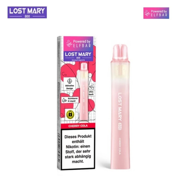 Lost Mary 800 - Cherry Cola -  Einweg E-Zigarette 20mg